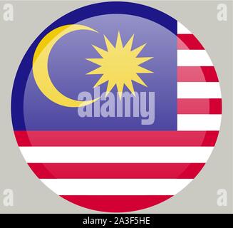 Originale e semplice Malesia bandiera isolato in colori ufficiali e proporzione CorrectlyThe Malaysia è un membro dell'Asean Comunità Economica Illustrazione Vettoriale