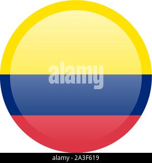 Bandiera della Colombia. Dimensioni precise, elementi proporzioni e colori. Illustrazione Vettoriale
