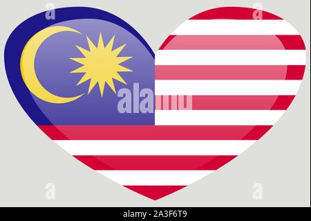 Originale e semplice Malesia bandiera isolato in colori ufficiali e proporzione CorrectlyThe Malaysia è un membro dell'Asean Comunità Economica Illustrazione Vettoriale