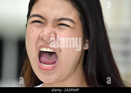 Un pazzo femmina diversificato Foto Stock