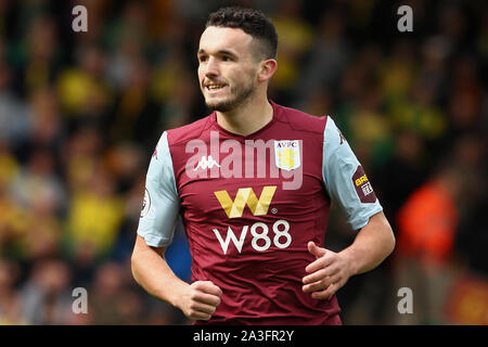 John McGinn di Aston Villa - Norwich City v Aston Villa, Premier League, Carrow Road, Norwich, Regno Unito - 5 Ottobre 2019 solo uso editoriale - DataCo restrizioni si applicano Foto Stock