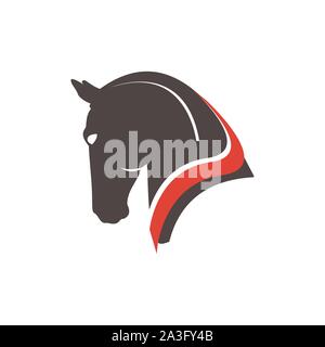 Testa di cavallo su sfondo bianco Illustrazione Vettoriale