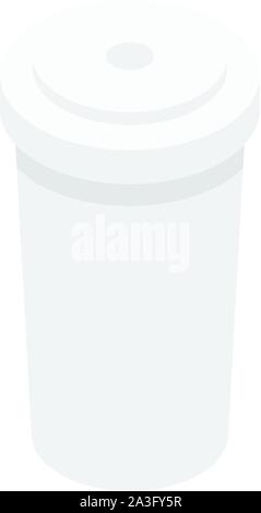 Plastica tazza di caffè icona, stile isometrico Illustrazione Vettoriale