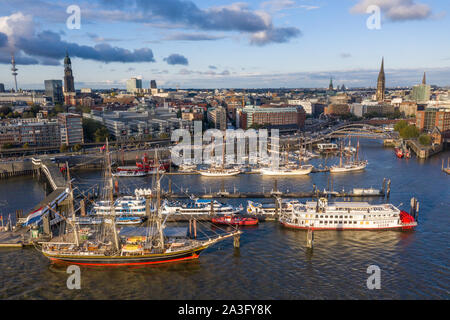 Vista aerea del porto Niederhafen in Amburgo Foto Stock