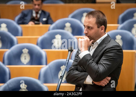 Den Haag, Paesi Bassi. 08 ott 2019. DEN HAAG, 08-10-2019, la questione ora in seno al parlamento olandese. Credito: Pro scatti/Alamy Live News Foto Stock