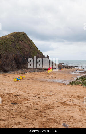 Speranza esterno Cove, Mouthwell sands beach, Kingsbridge, Devon, Inghilterra, Regno Unito. Foto Stock