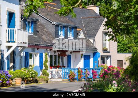 Francia, Finisterre, Moelan Sur Mer, Belon Harbour Foto Stock