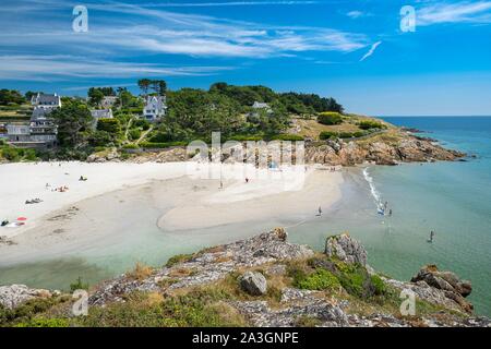 Francia, Finisterre, Aven paese, Nevez, Rospico beach Foto Stock