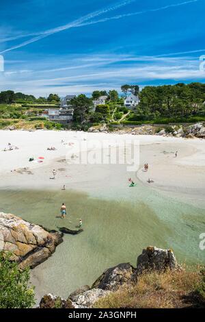 Francia, Finisterre, Aven paese, Nevez, Rospico beach Foto Stock