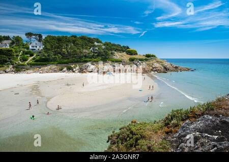 Francia, Finisterre, Aven paese, Nevez, Rospico beach Foto Stock