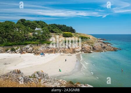 Francia, Finisterre, Aven paese, Nevez, Rospico beach Foto Stock