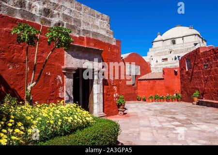 Il Perù, Arequipa, o Città Bianca, registrati dall UNESCO Patrimonio dell Umanità, Santa Catalina convento Foto Stock