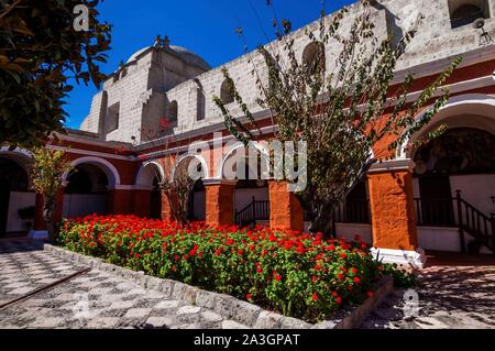 Il Perù, Arequipa, o Città Bianca, registrati dall UNESCO Patrimonio dell Umanità, Santa Catalina convento Foto Stock