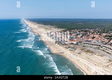 Francia, Gironde, Lacanau, Lacanau Oc?Un (vista aerea) Foto Stock