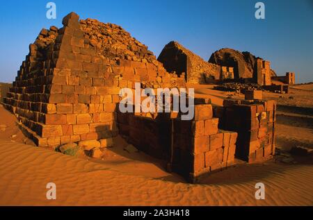 Sudan, Sahara, piramidi di Meroe Foto Stock