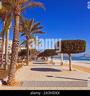 La passeggiata sul lungomare a Altea, Costa Blanca, Spagna Foto Stock