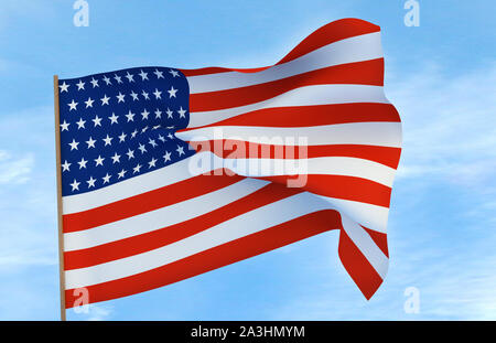 Bandiera americana illustrazione. 3D render Foto Stock