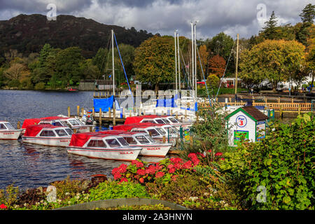 Waterhead sul lago di Windermere, parco nazionale del distretto dei laghi, cumbria, Regno Unito gb Foto Stock