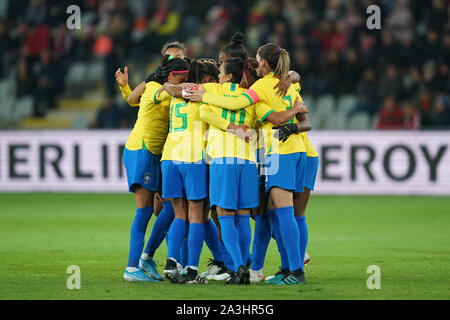 KIELCE, Polonia - OTTOBRE 08: durante l'Internazionale della Donna amichevole tra Polonia donne e Brasile donne a Suzuki Arena su ottobre 08, 2019 in Kielce, Polonia (foto di Daniela Porcelli/SPP) Foto Stock