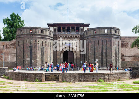 Vista frontale di Shaniwarwada in Pune, India Foto Stock