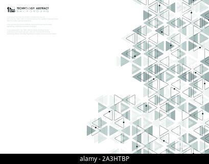 Abstract triangoli grigio design pattern per la tecnologia tema opere d'arte. Decorare per artwork, annuncio, stampa, design di copertura. illustrazione eps vettoriali10 Illustrazione Vettoriale