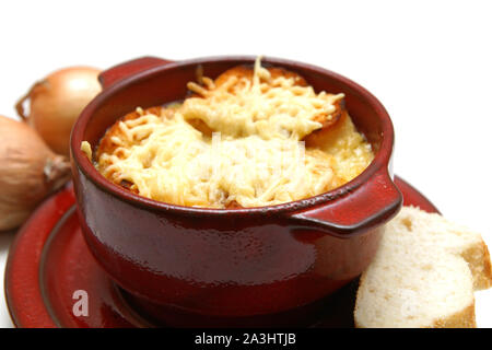Zuppa di cipolle francese Foto Stock