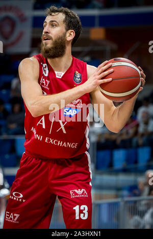 Milano, Italia. 07 ott 2019. Sergio Rodriguez (AX Armani Exchange Olimpia Milano) durante la Legabasket Serie a partita di basket AX Armani Exchange Olimpia Milano vs Pallacanestro Trieste in Milano, Palalido Allianz Cloud, la squadra di casa ha vinto 88-74. In Italia il 6 ottobre 2019. (Foto di Matteo Cogliati/Pacific Stampa) Credito: Pacific Press Agency/Alamy Live News Foto Stock