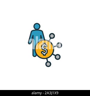 Il marketing di affiliazione icona. Contorno riempito elemet creativo dalla pubblicità raccolta di icone. Premio di marketing di affiliazione icona per ui, ux, applicazioni Illustrazione Vettoriale