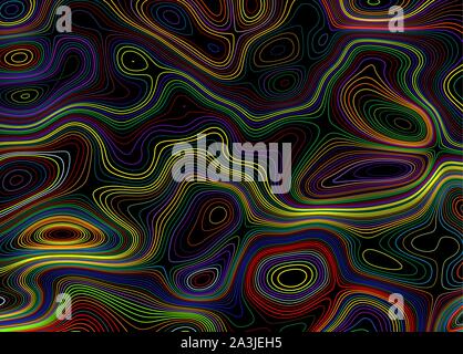 Moderna poster con 80 s wave pattern. Abstract impulso di musica di sottofondo. Alla moda in stile moderno. Colore arcobaleno. Gradiente alla moda stile di linea vettore Illustrazione Vettoriale