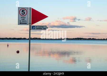 Il lago di boga, vicino Swan Hill, northern Victoria, Australia. Durante la Seconda Guerra Mondiale un segreto flying boat azionato di base qui. Foto Stock