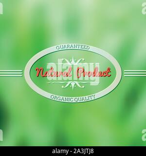 Vintage naturale etichetta su sfondo sfocato Illustrazione Vettoriale