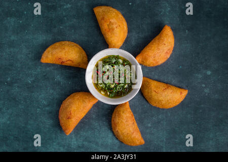 Riempito di carne fatturati (noto come le empanadas) Foto Stock