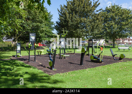 Nel parco gratuito palestra all'aperto e area fitness Foto Stock