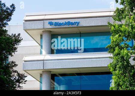 Set 25, 2019 San Ramon / CA / STATI UNITI D'AMERICA - Blackberry presso la loro sede centrale in San Francisco Bay; BlackBerry Ltd (ex sviluppatore di BlackBerry smartpho Foto Stock