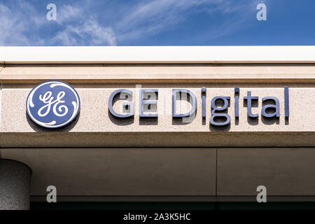 Set 25, 2019 San Ramon / CA / USA -GE firma digitale presso la sede di San Francisco Bay Area; GE Digital, controllata di General Electric, fornisce Foto Stock