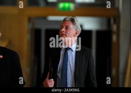 Edinburgh, 3 ottobre 2019. Foto: Richard Leonard MSP - Leader scozzese della parte del lavoro vedere al parlamento scozzese durante la sessione settimanale di Primi Ministri questioni. Colin Fisher/Alamy Live News Foto Stock