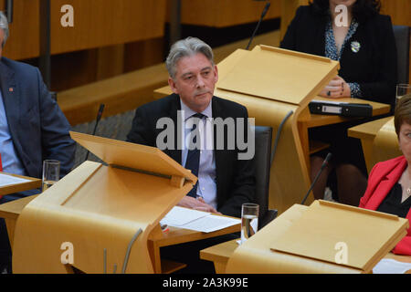 Edinburgh, 3 ottobre 2019. Foto: Richard Leonard MSP - Leader scozzese della parte del lavoro vedere al parlamento scozzese durante la sessione settimanale di Primi Ministri questioni. Colin Fisher/Alamy Live News Foto Stock