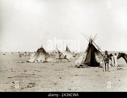 Blackfoot Indian camp, Canada Foto Stock