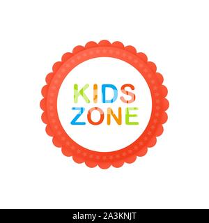 Kids Club. Kids Zone banner. Posto per il divertimento e il gioco. Vettore illustrazione stock. Illustrazione Vettoriale