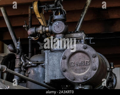 Dettagli sul vecchio motore a vapore ad una fiera della contea Foto Stock