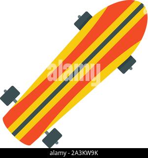 Striping icona di skateboard. Illustrazione piana di strisce di skateboard icona vettoriali per il web design Illustrazione Vettoriale