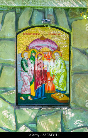 Crasna, Prahova, Romania - 21 Luglio 2019: una bellissima icona a Crasna monastero vicino Izvoarele, Prahova. Foto Stock