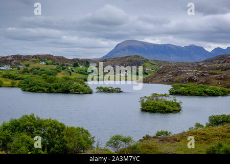 Loch Drumbeg Drumbeg Assynt Sutherland Scozia Scotland Foto Stock