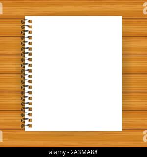 Notebook mockup, con posto per la vostra immagine, testo o corporate identity dettagli. Blank mock up con ombra su. Illustrazione Vettoriale. Illustrazione Vettoriale