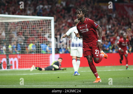 MADRID, Spagna - 01 giugno 2019: Divock Origi (Liverpool) nella foto durante la finale di 2019/20 finale di UEFA Champions League. Foto Stock