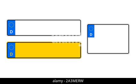 In Germania le piastre di registrazione numero auto. Illustrazione Vettoriale. Illustrazione Vettoriale