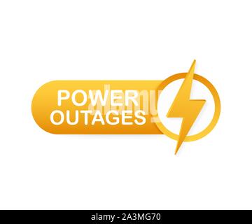Le interruzioni di alimentazione. Il Badge, icona, timbro, logo. Illustrazione Vettoriale. Illustrazione Vettoriale