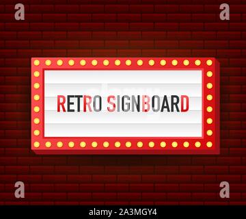 Retrò lightbox affissioni telaio vintage. Lightbox con design personalizzabile. Classic banner per i vostri progetti o la pubblicità. Illustrazione Vettoriale. Illustrazione Vettoriale