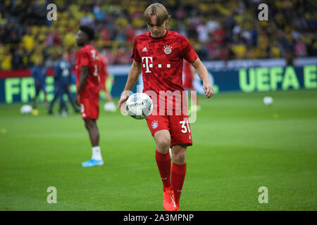 DORTMUND, Germania - Agosto 03, 2019: Ryan Johansson (Bayern Munchen) nella foto durante la finale di 2019/20 supercoppa tedesca. Foto Stock