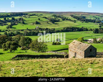 Campo vecchio granaio sulla corsia di Wath vicino ponte Pateley in Nidderdale North Yorkshire, Inghilterra Foto Stock